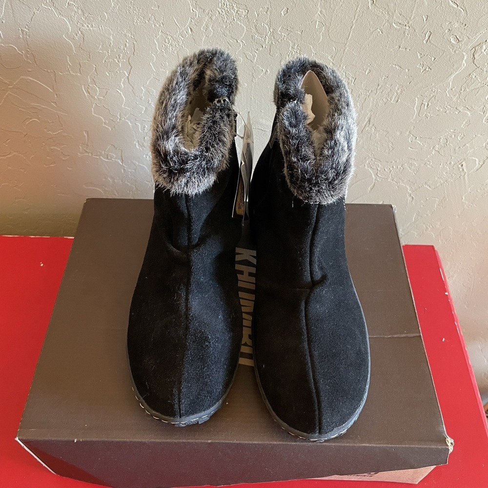 Khombu Womens Black‎ Boots Size 9 US Ski Team Supplier Faux Fur Gracie - Picture 2 of 10